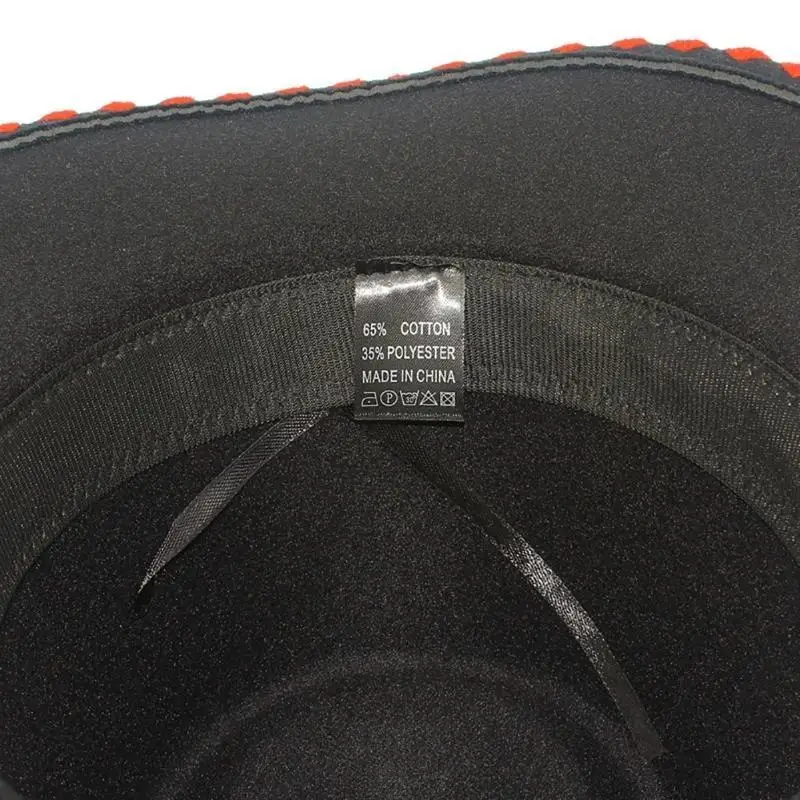 39BB فيدوراس قبعة رعاة البقر سوداء واسعة الحواف فستان قبعة رعاة البقر مفاجأة هدية لصديقها الأب العم قبعة عادية #2