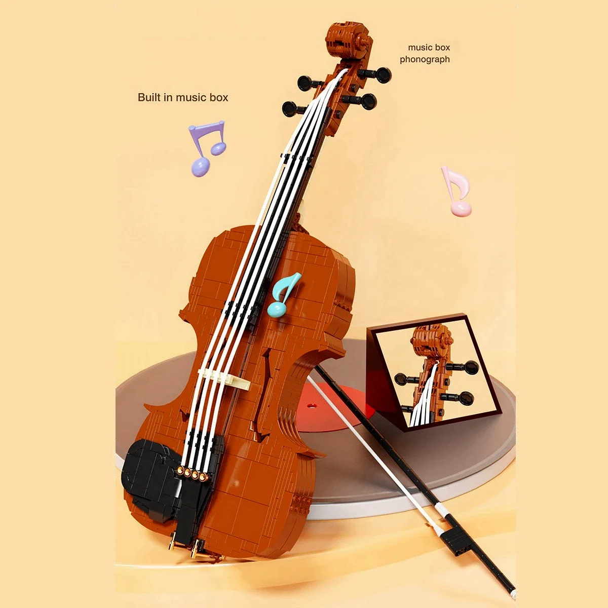 

Creative Expert Artist Violin Building Blocks Collection Classic Idea Musical Instrument Model Assembly Bricks Toys Kid Boy Gift