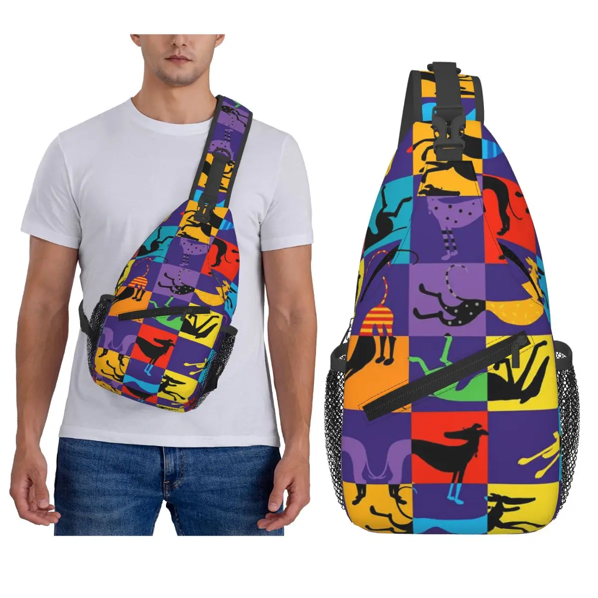 

Борзая Семарамор Уиппет Борзая собака нагрудная сумка мужской слинг рюкзак через плечо нагрудная сумка дорожный походный рюкзак сумка на плечо