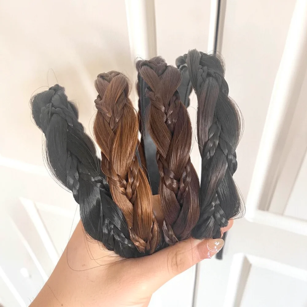 Braided Headband For Kaifei Synthetic Hairpiece Fishtail Braid Wig Hoop Volume Boosting Natural Style Fashion Accessory