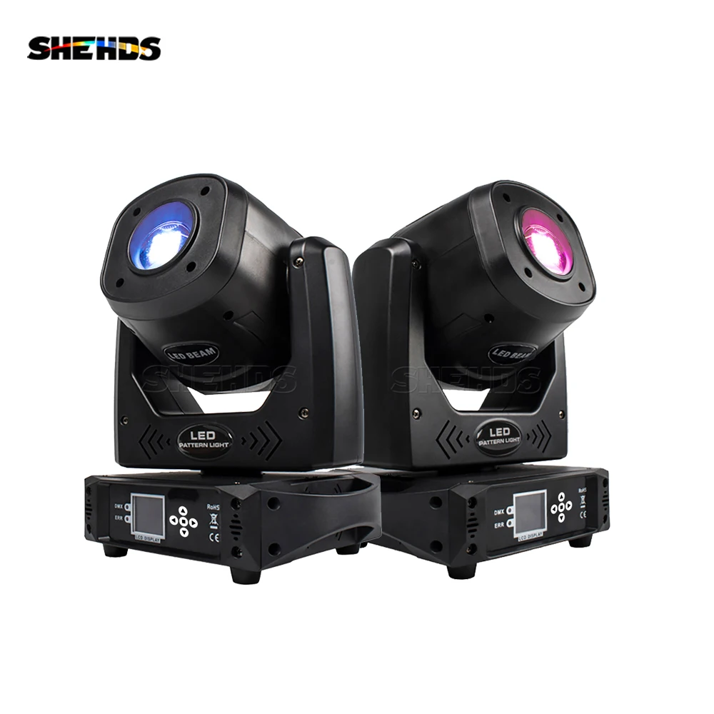 SHEHDS 2PCS 100W LED Moving Head 6 Facet Prism DJ Projector DMX 512 Fanciful Spot Light For Disco Wedding Party Nightclub Light
