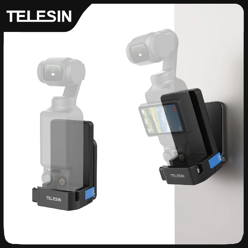TELESIN Magnetic Quick Release Suction Bracket For DJI Pocket 4 Pocket 3 Aluminum Alloy Stand Adapter Action Camera Accessories