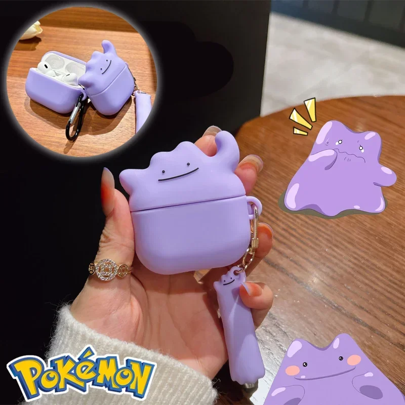 Pokemon Ditto Anime Case for Airpods 1 2 Generation Pro 3 Protective Case Bluetooth Headset Cover Thick Silicone Shockproof Gift