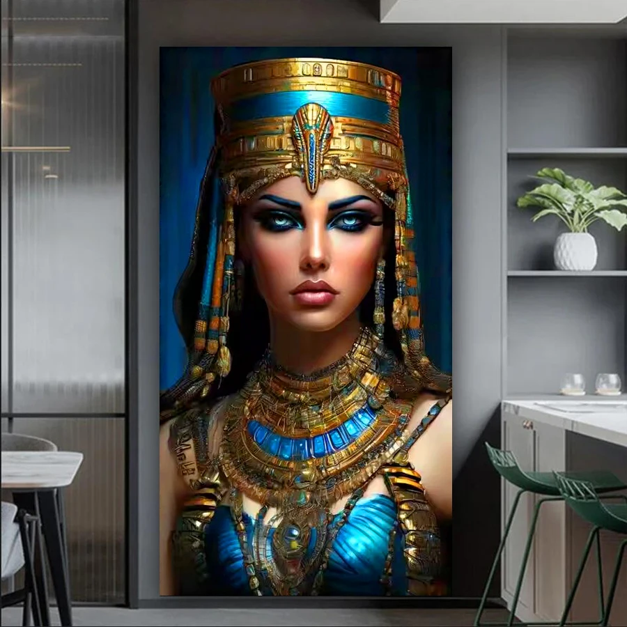 Large Size Diy Diamond Art Painting Elegant Woman Cross Stitch Cleopatra Full Mosaic Embroidery beauty Girl Picture Wall Decor