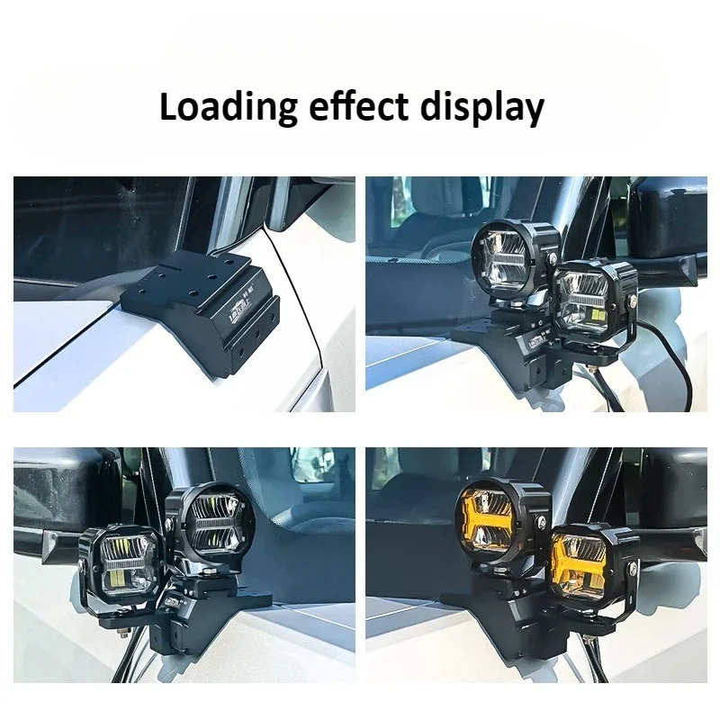 For Chery ICAR 03 Car A-pillar Spotlight Expansion Bracket Modified Front Hood Auxiliary Light Quick Release Dual Light Stand