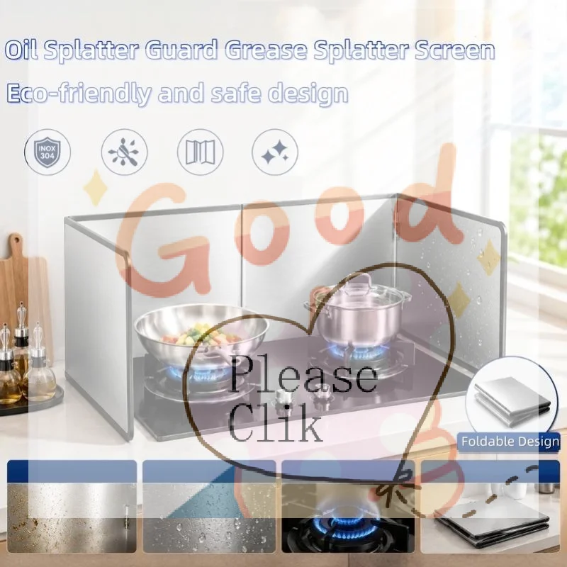 【HG】Galvanized Grease Water Splash Guard With Premium Rubber Edges Heat Insulation Anti-Stain Wall Panel Kitchen Splatter Guard