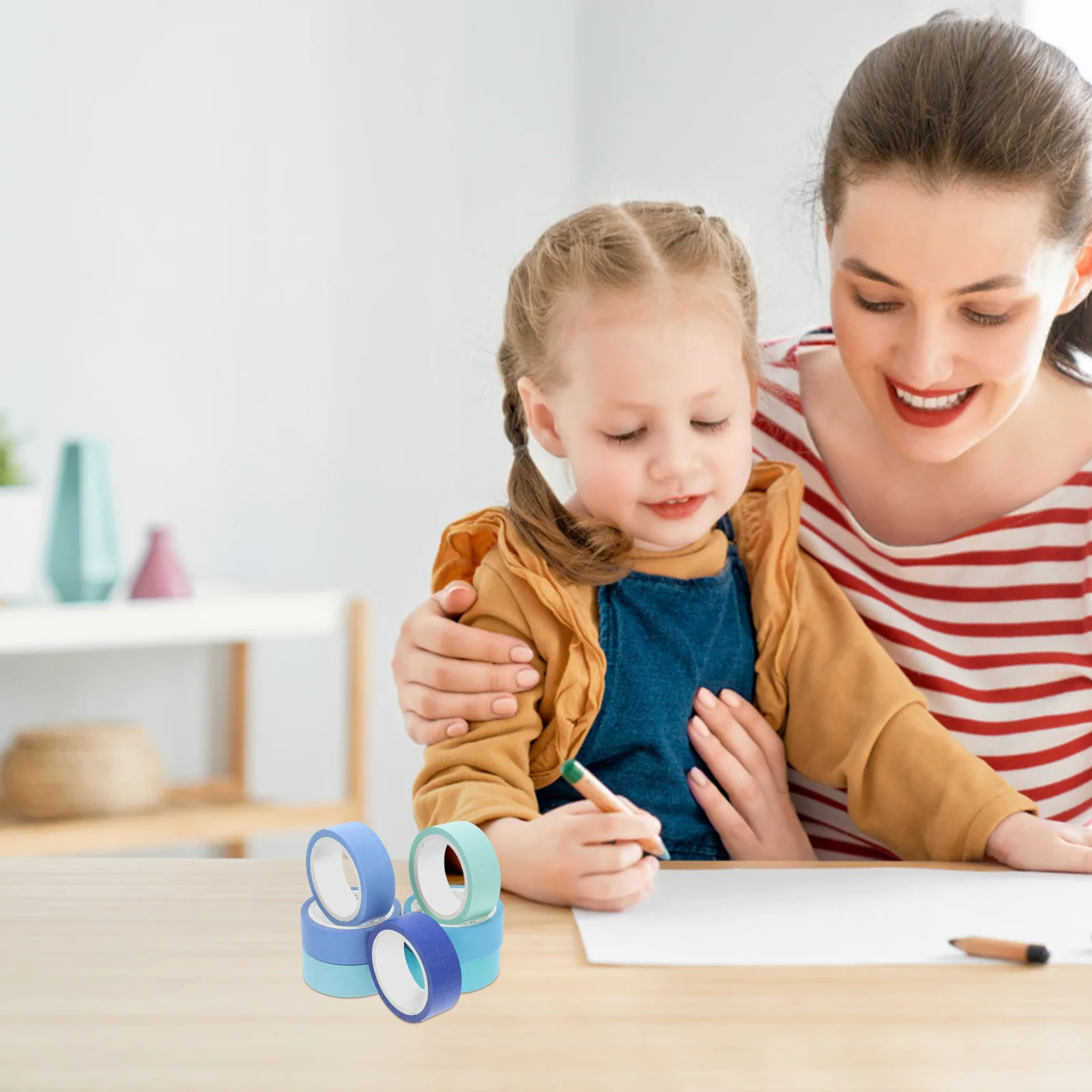 7 Rolls Solid Color Washi Tape Set Writable Decorative Tape for Journaling Scrapbooking Planner DIY Craft Supplies