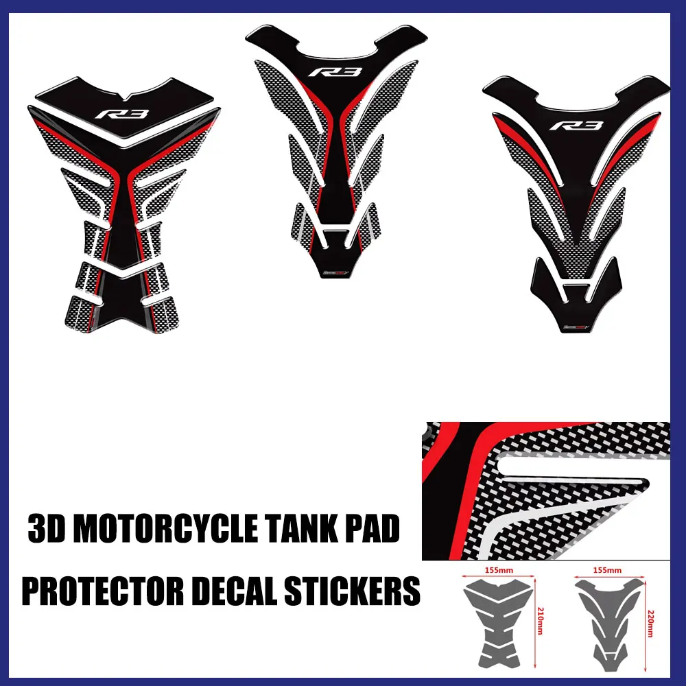 

Motorcycle accessories For Yamaha R3 YZF-R3 VS Tankpad 3D Motorcycle Tank Pad Protector Stickers motorcycle accessories