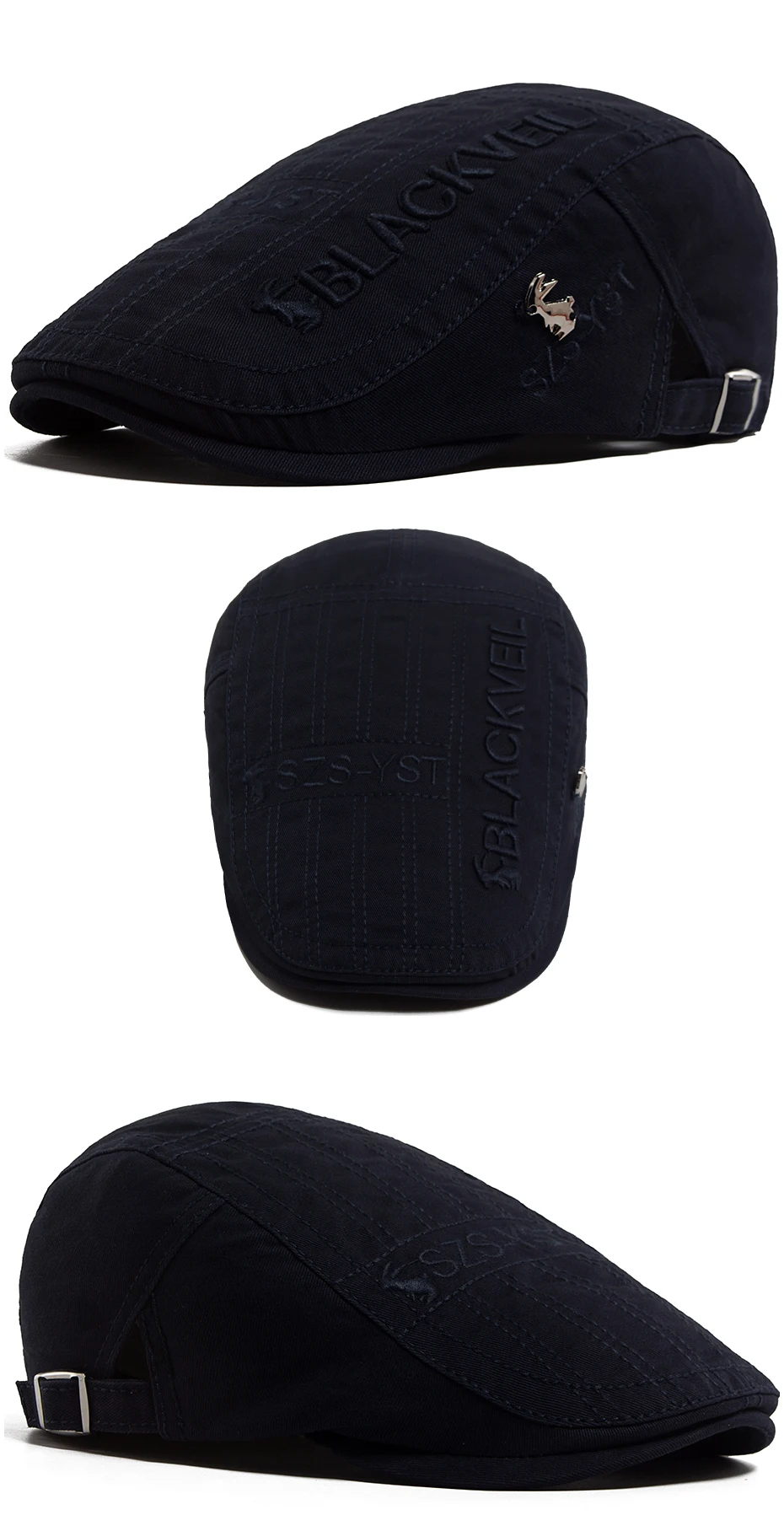 Männer Baskenmütze Mode Kaninchen Stickerei Flache Kappen Frühling Sommer Visier Für Männliche Mode Vintage Newsboy Cap Casual Berets Einstellbar – Detail 6
