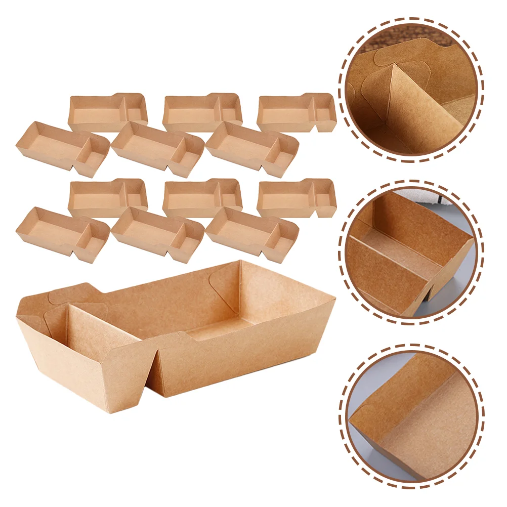 

50 Pcs Kraft Paper Snack Box Party Container Case Boxes for Popcorn French Fries Serving Fried Snacks