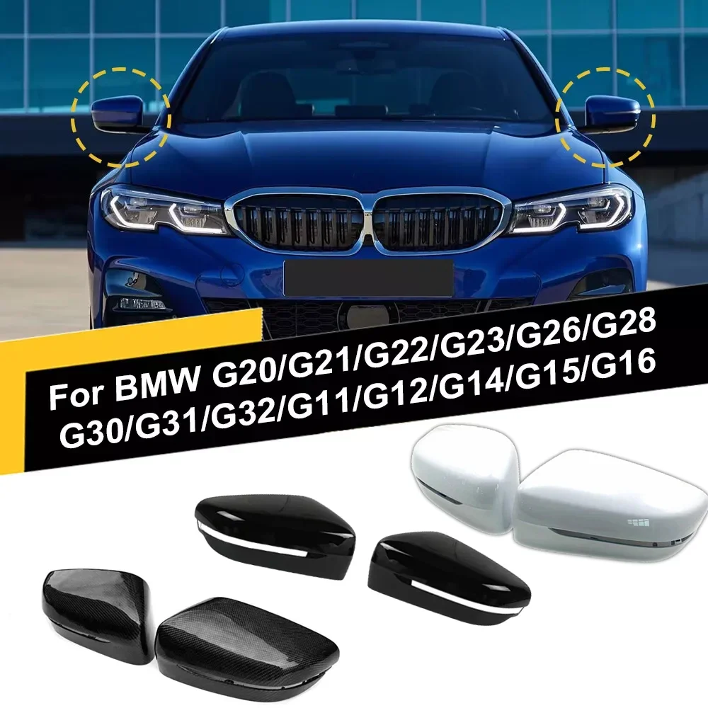 Pair Replacement Rearview Side Mirror Covers Cap For BMW 3 4 5 7 8 series G20 G22 G28 G23 G30 G31 G38 G11 G12 G14 G15 G16