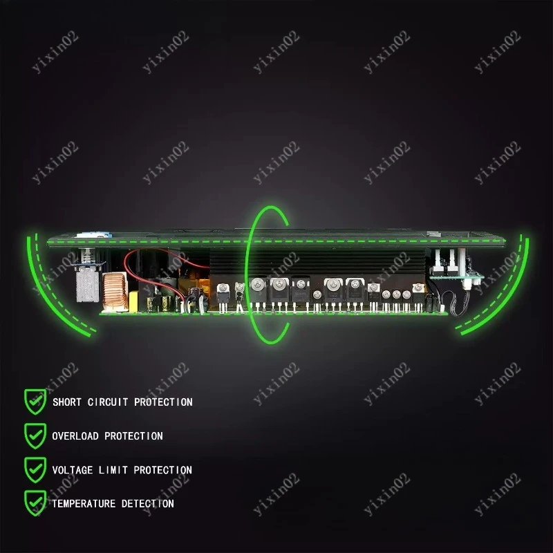 Placa Amplificadora Activa para Subwoofer, Módulo de Altavoz de Audio Estéreo, Sistema de Sonido de Bajos de Alta Potencia Clase AB, Placa PCB para Proyectos DIY