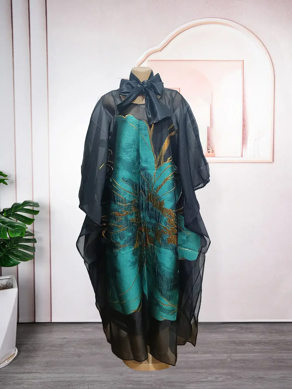 

New african dresses for woman luxury Embroidery african dresses Two-piece set african dress woman