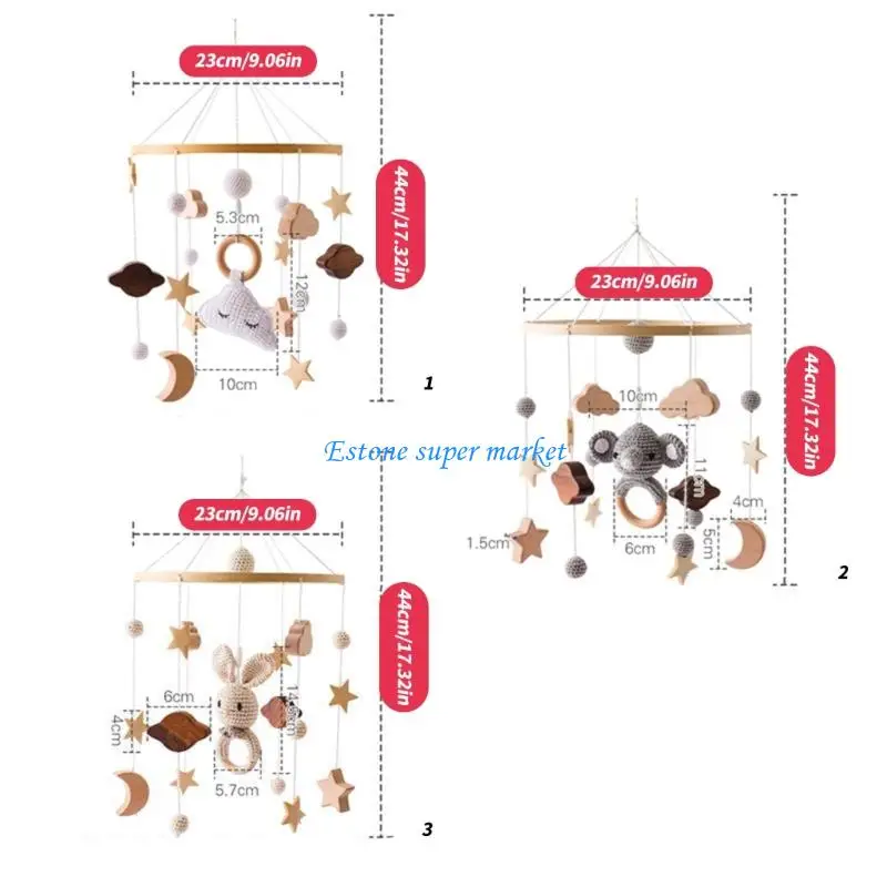 090B Giáo Dục Cho Bé Đầu Giường Động Cũi Đồ Chơi Động Vật Lục Lạc Miếng Dán Đồ Chơi