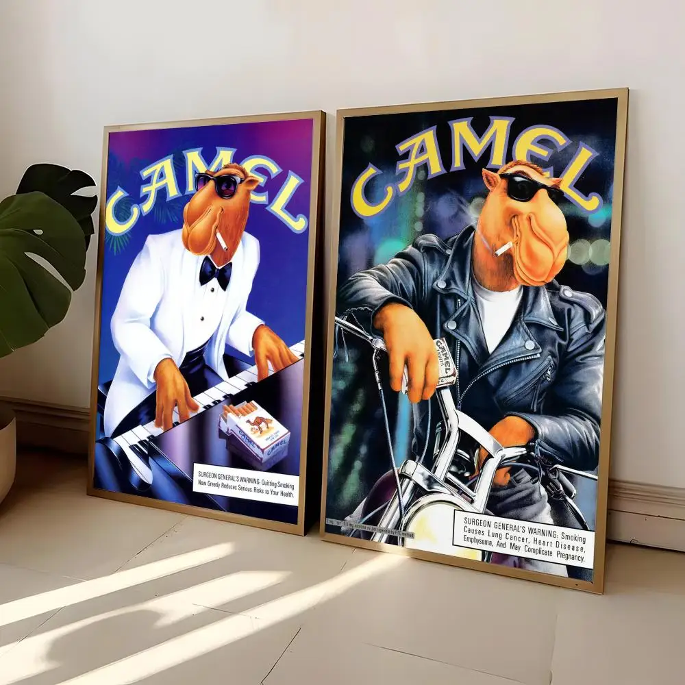 Vintage Camel Zigaretten Malerei Kalligraphie Rahmenloses Poster Leinwandgemälde Wanddrucke Bild für Wohnzimmer Heimdekoration