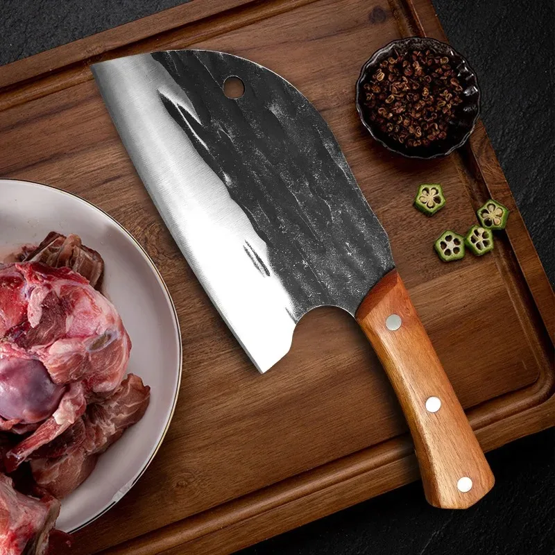 Forged Butcher Chef Knife Meat Cleaver High Carbon Steel Bone Chopping Kitchen Knife Slicing Cooking Tools