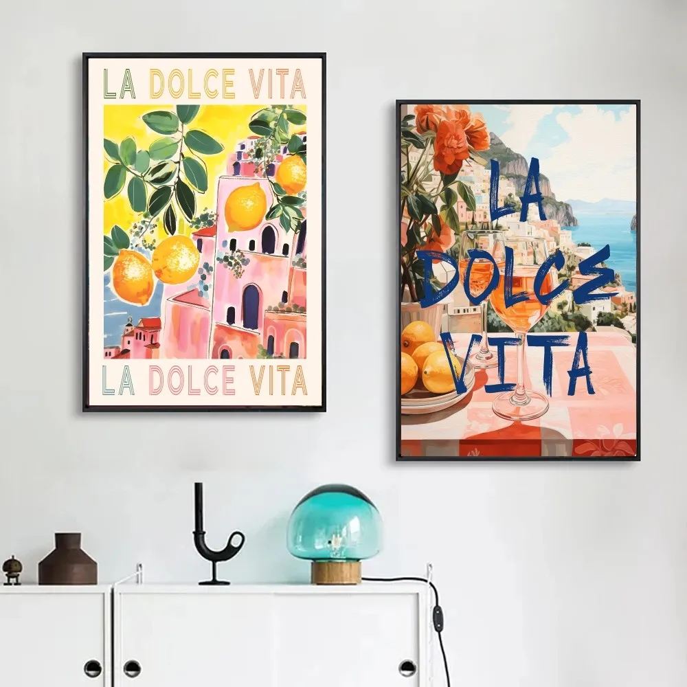 1pc La Dolce Vita Lemon Prints Poster Poster Art Print Bar Living Room Furniture Decor