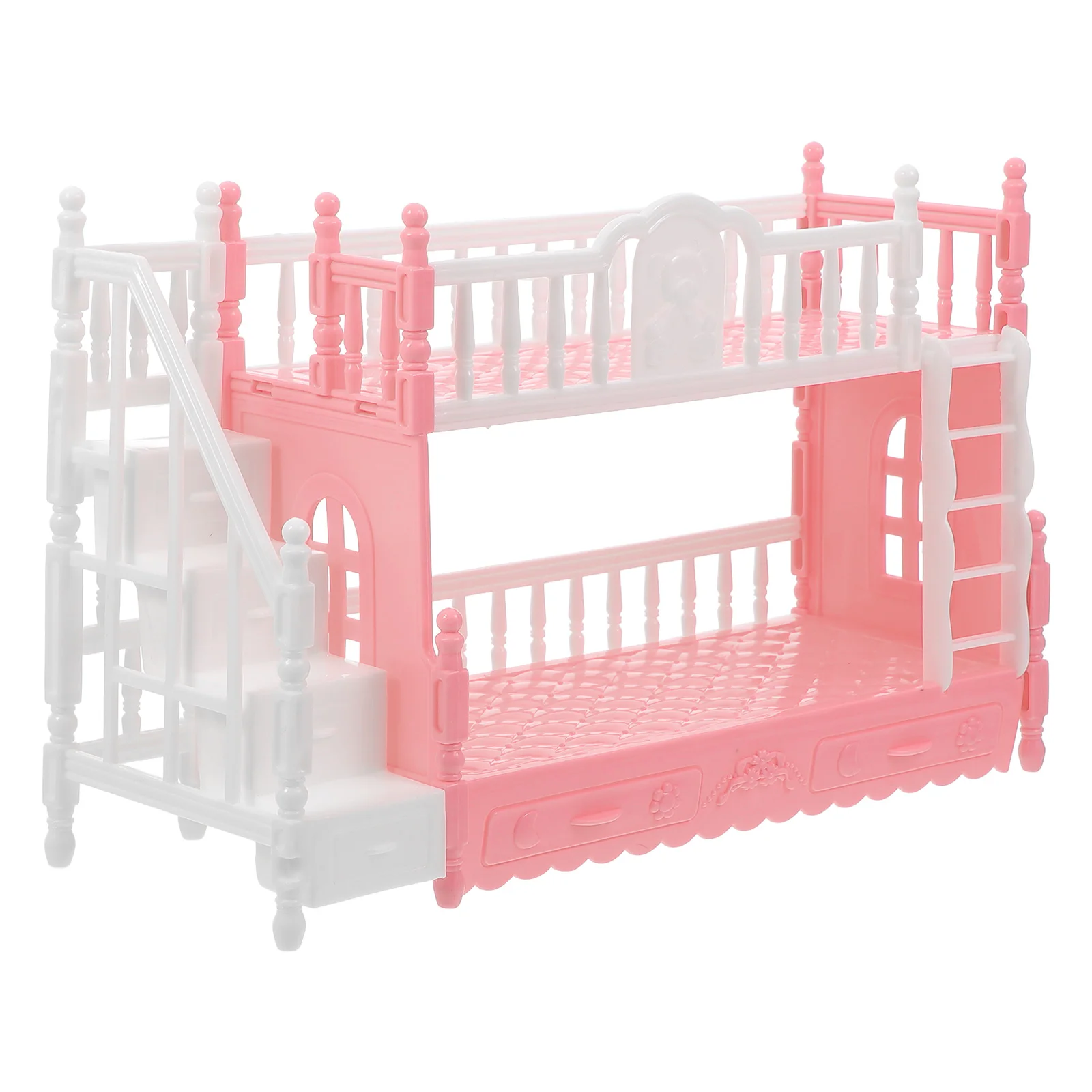 Furniture for Dolls Props Bed Twin Bunk Beds Toy Abs Mini Models Miniature Ornament