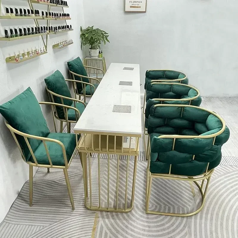 

Modern Professional Nail Table Beauty Makeup Luxury Manicure Nail Table Reception Cleaner Mesa De Nail Designer Salon Furniture