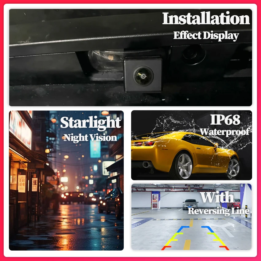 For Toyota Land Cruiser Prado J90 J120 J150 Rear View Camera Fisheye CCD Night Vision RCA License Plate Camera Backup Camera - view 3