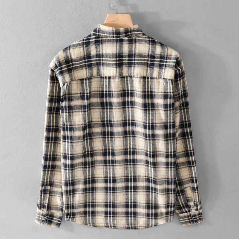 New Designer Long-sleeved Casual Cotton Plaid Brand Shirts For Men Fashion Comfortable Tops Clothing Camisa Masculina Chemise