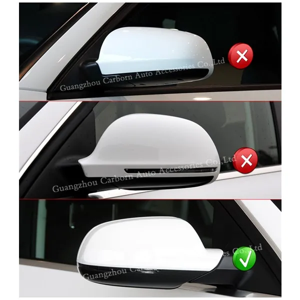 Real Carbon Fiber Car Side Rearview Mirror Cover For Audi A4 B8.5 A3 A4L A5 S5 RS3 RS4 RS5 Without Turn Light Signal Sticky Type