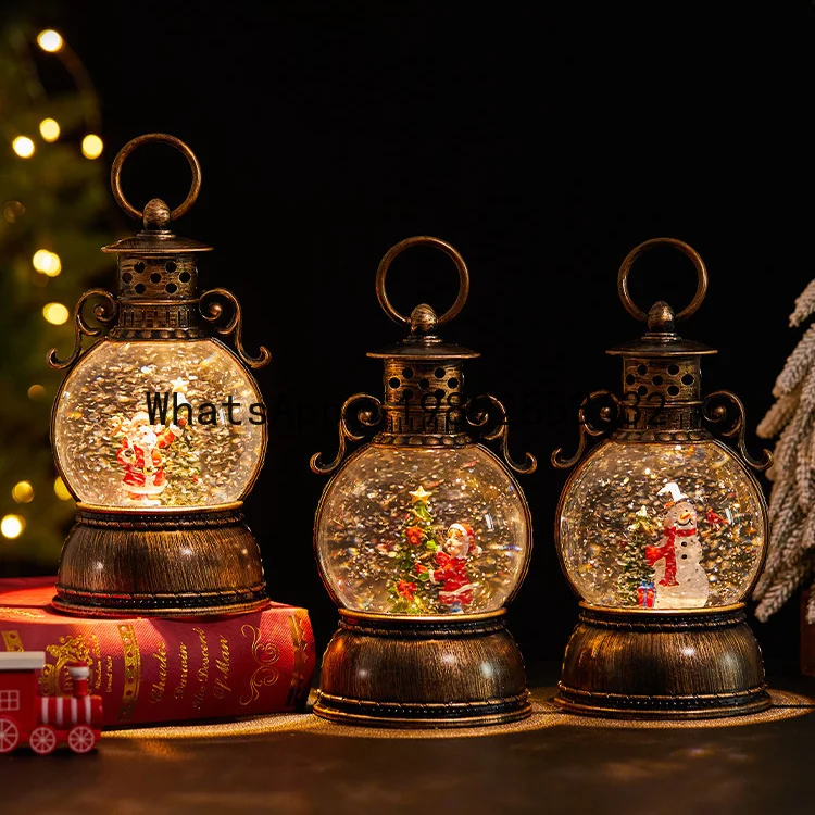 

XL Christmas Glowing Music Snow Old Man Large Oil Lamp Atmosphere Decoration Desktop Ornament