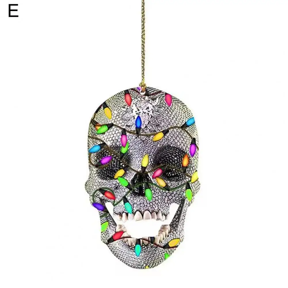 Rearview Mirror Pendant  Unique Not Easy to Break Lightweight  Halloween Skull Car Hanging Ornament for Car