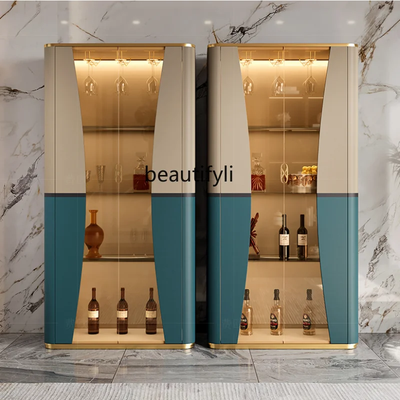 

Light Luxury Glass Wine Cabinet Wine Cabinet Dining Room Wall Storage Room Fashion Modern Designer Italian Bookshelf furniture