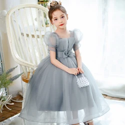 2023 Girls Baptism Princess Dress Luxury Piano Performance Long Dresses Wedding Flower Girls Clothes Birthday Evening Gowns