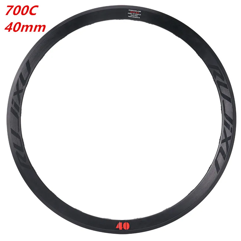 700C Road Bike Rims Clincher 40mm Depth 20 24 Holes Disc Brake Alu Double Wall C /V Brake FV 23C 25C 28C Tyre Ring Bicycle Cycle