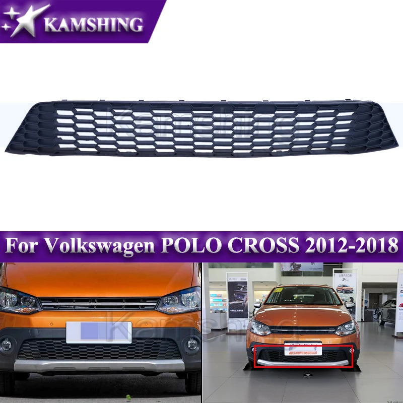 Kamshing Frontstoßstange, untere Gittermaske, Kühlergrill für Volkswagen POLO CROSS 2012–2018, Renngrills