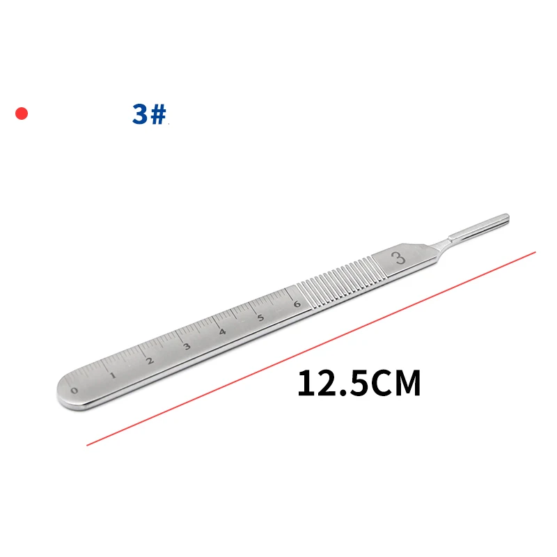 Stainless steel scalpel handle 3/4 size cutting double eyelid blade