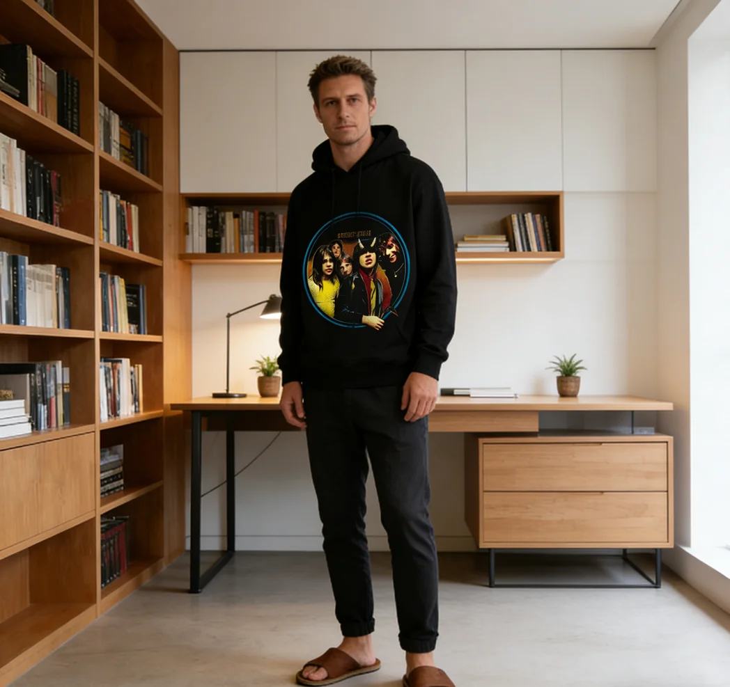 

Хлопковая толстовка с принтом группы AC и DC, винтажная уличная одежда в стиле американского металла в стиле рок, осенняя повседневная толстовка, куртка