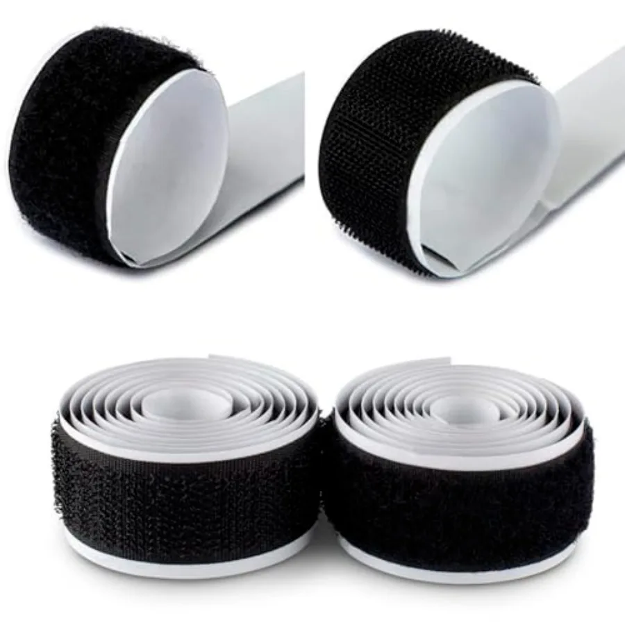 

1 inch Hook and Loop Tape 1 Yd Self Adhesive Tape Sticky Back Heavy Duty Fastener Ideal for Window Fixing Net Carpets DIY Proje