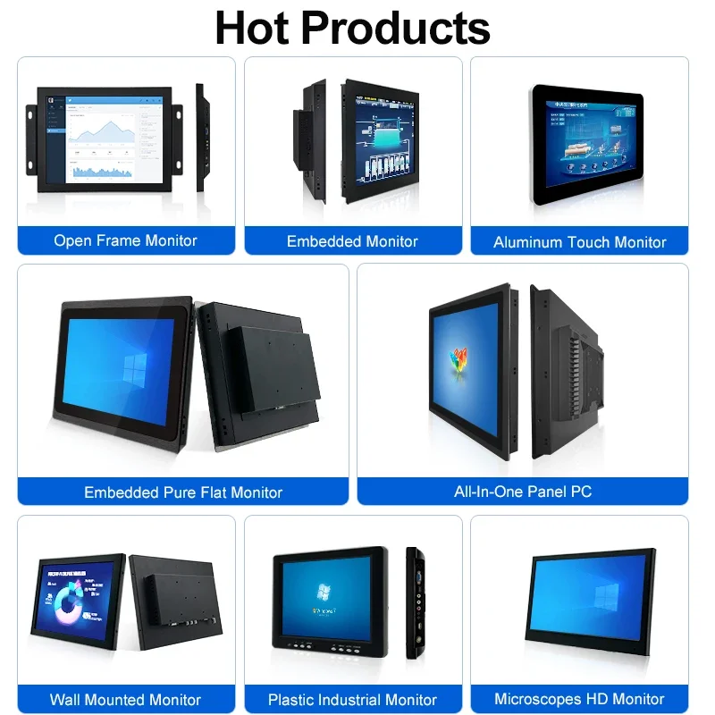 15 inch 1024*768 HD-MI VGA AV BNC Resistive touch screen Metal Case TFT Wall mounted industrial LCD