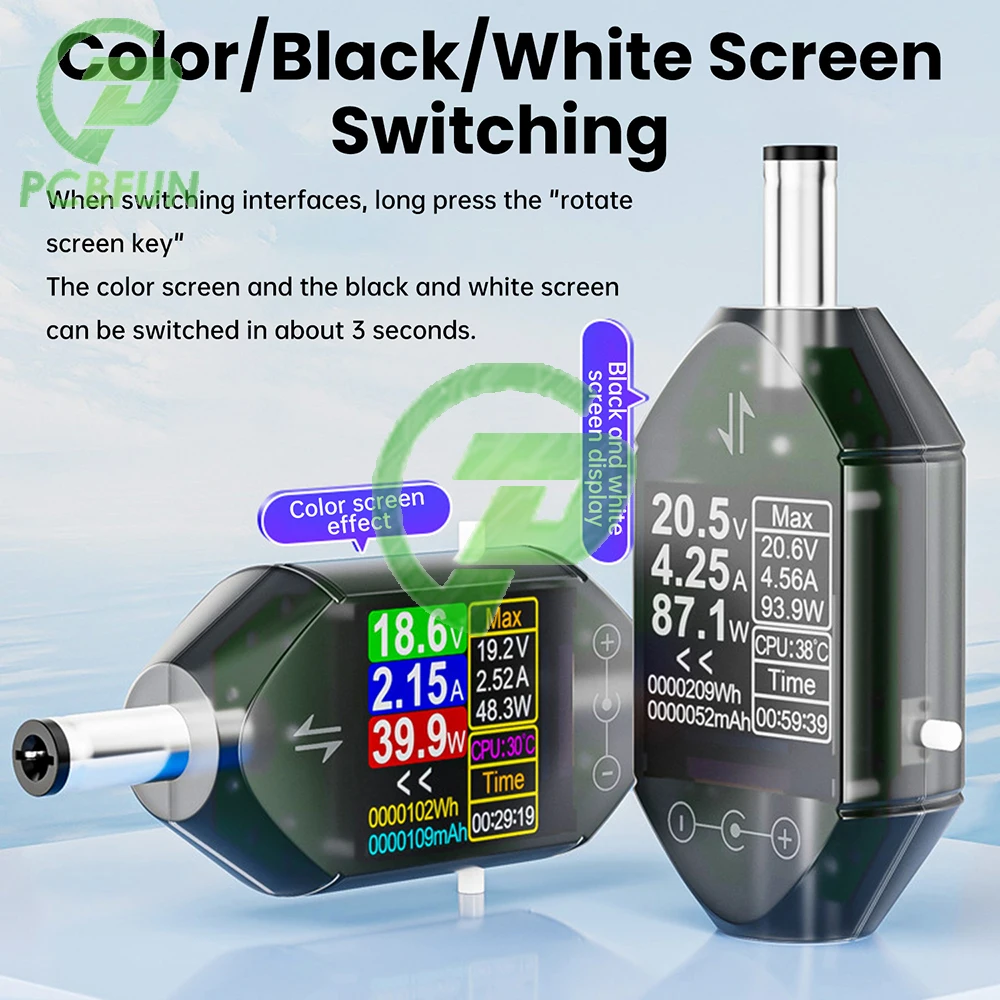 

DT550 High Precision Digital DC Power Meter Voltage Current Amp Tester with Rotatable Display for Monitors Routers Laptops Tools