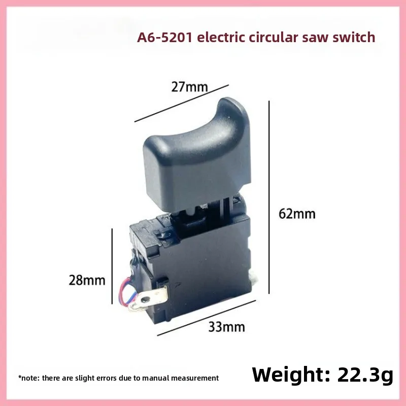 Trigger Switch for A6-5201 Cordless Circular Saw, Electric Saw Power Switch Replacement Accessory