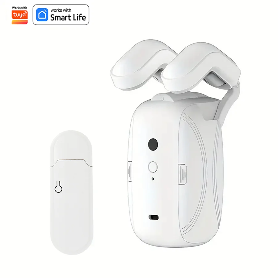 1/2pcs Wi-Fi Smart Curtain Robot with Voice Control, Roman Rod Track, App Remote Control, Alexa & Google Home Compatibility