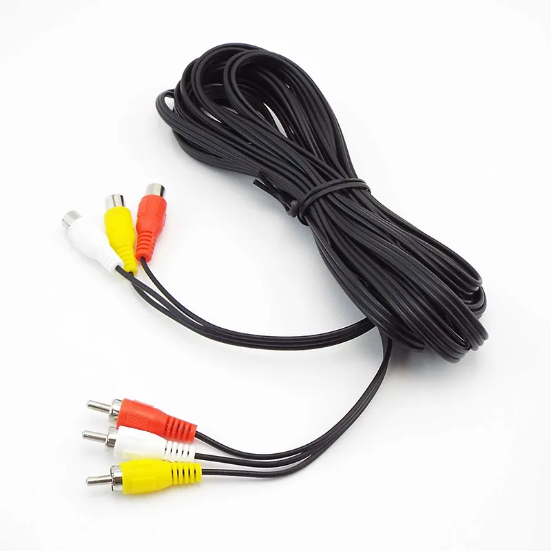 0.5M 1M 3M 5M 3 RCA męski do 3 RCA żeński 3RCA M F wideo złączki kablowe przedłużacz linii AV Adapter przewodu do domowego odtwarzacza DVD C1