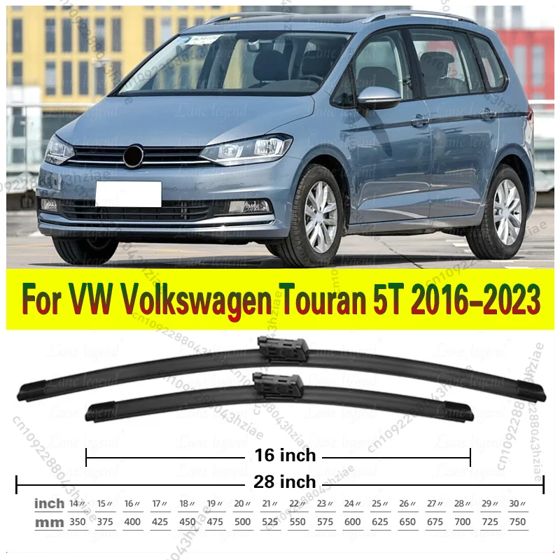 

Для VW Volkswagen Touran 5T 2016-2023 щетки стеклоочистителя переднего стекла 2 шт. аксессуары для окон ветрового стекла 2020 2021 2022 28 "+ 16"