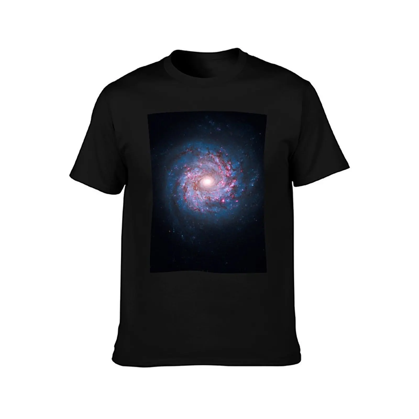 NGC 392 Pinwheel of Star Birth T-Shirt, Summer Casual Cotton Tee, Oversized Streetwear Tops, Vintage Graphic Print, 100% Cotton
