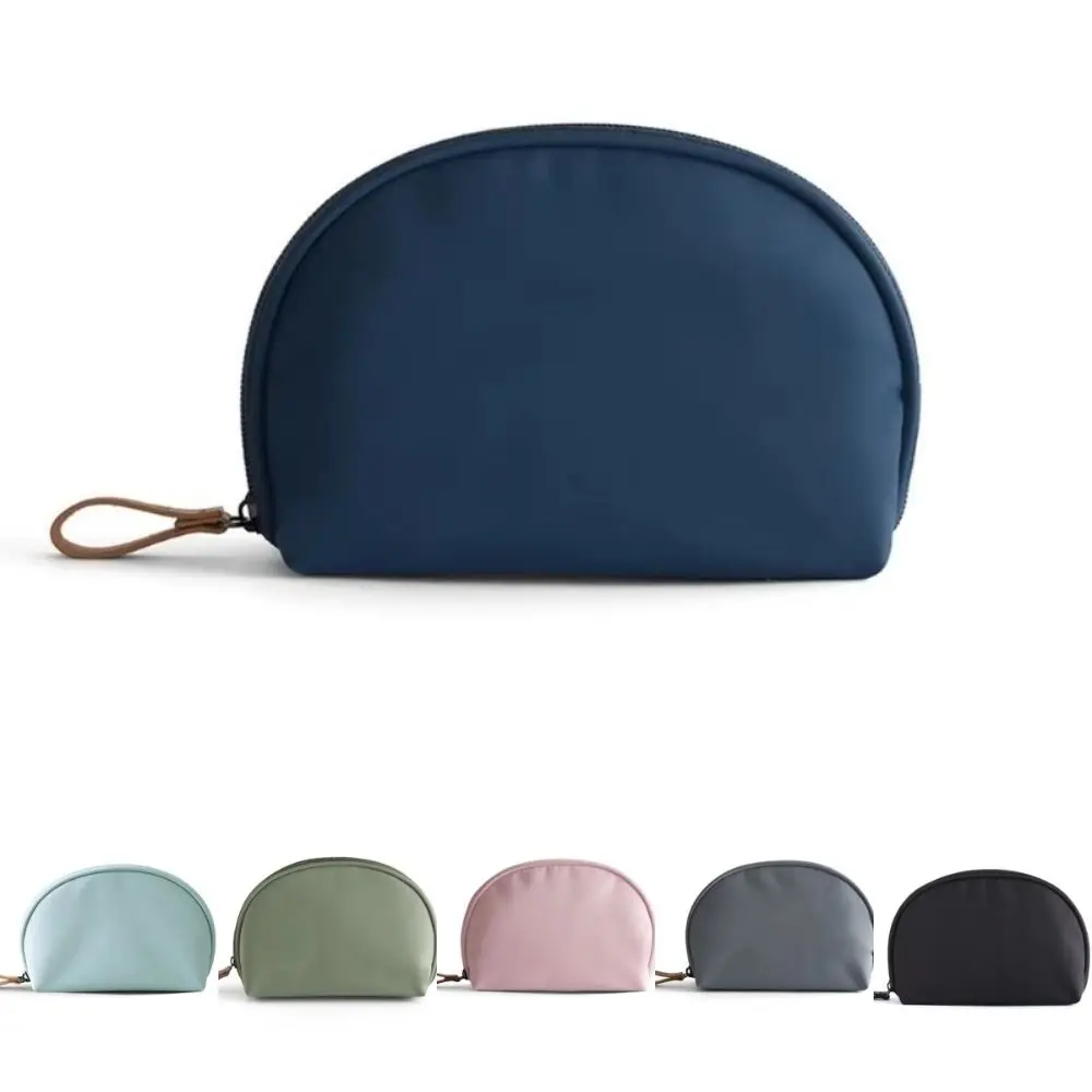 Fashion Semicircle Design Cosmetic Bag Small Solid Color Travel Bag High Quality Beauty Essentials Make Up Bag For Women Gift
