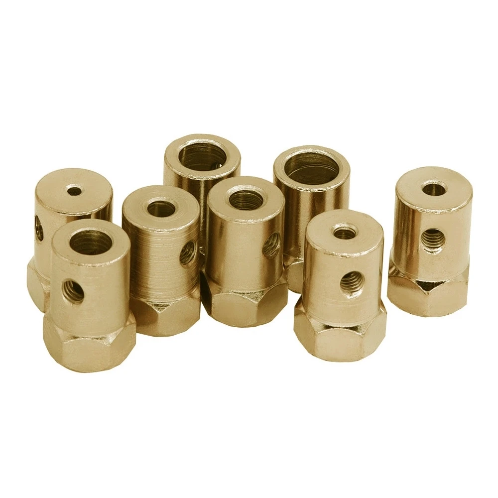 4 szt. Mosiądz 12mm koło sześciokątne sprzęgło sprzęgło Adapter tulei złącze opony 3/4/5/6/7/8/mm dla części zamiennej do łodzi samochodowej RC
