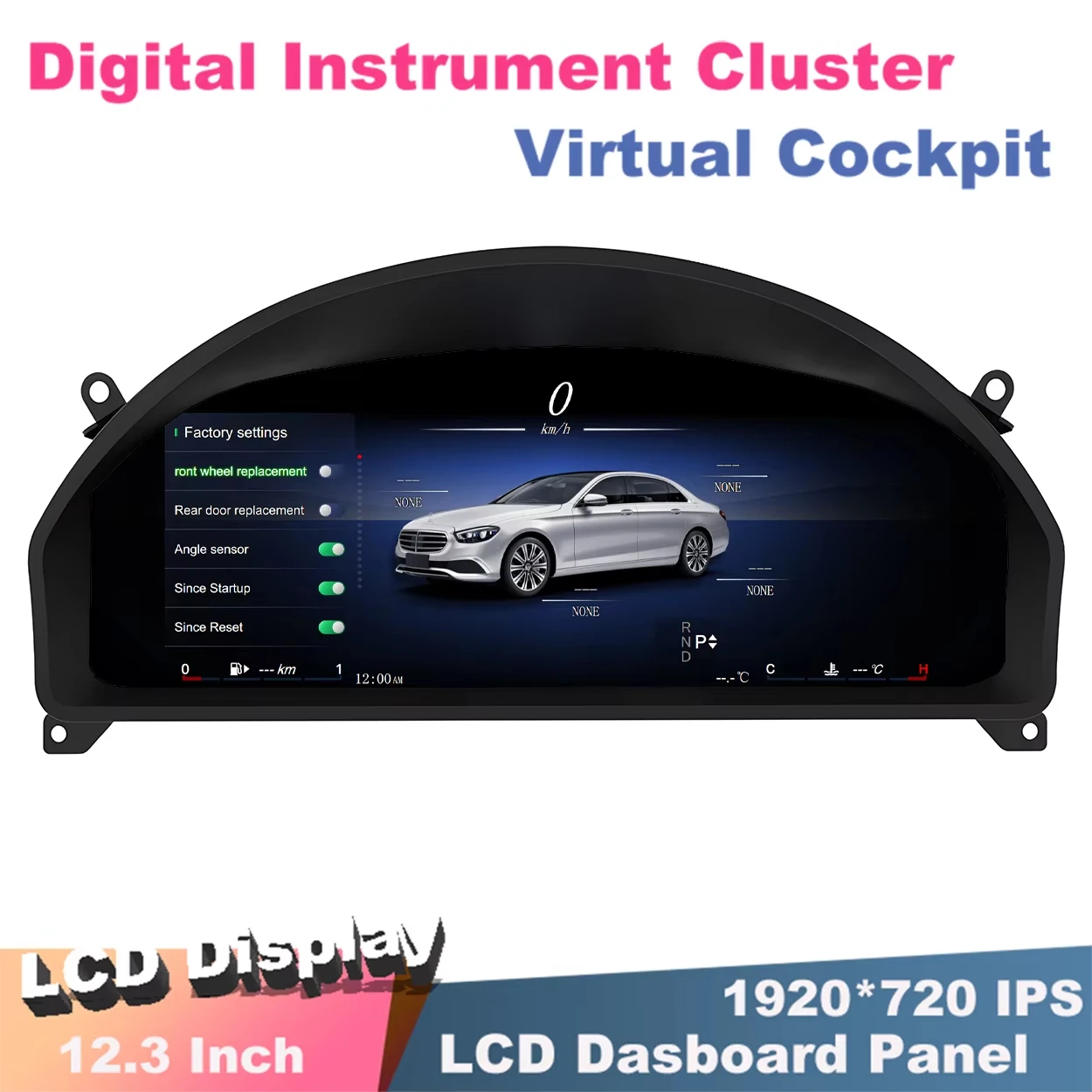 12.3 Inch Digital Instrument Cluster For Mercedes Benz W204 2008-2011 NTG4.0 Dashboard Virtual Cockpit LCD Panel Speedometer