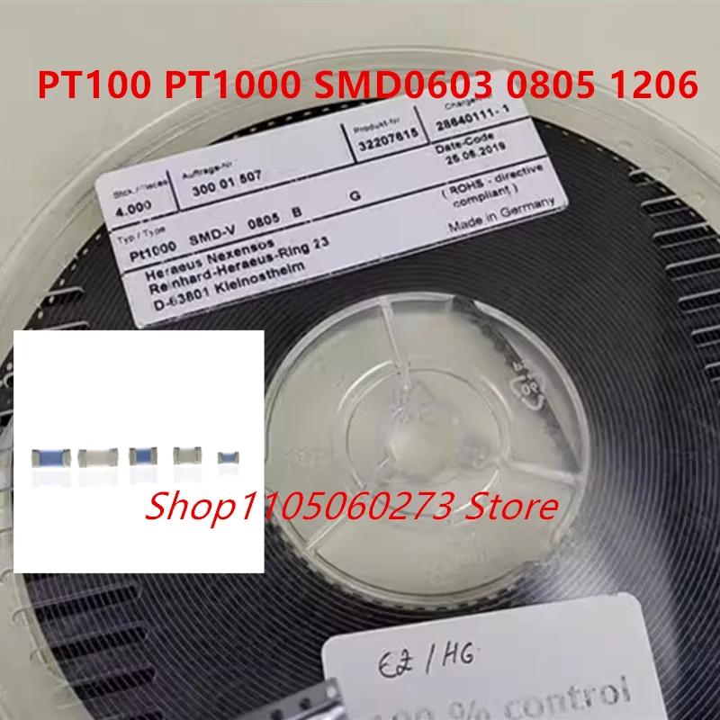 2PCS PT1000B 0603 0805 1206 TEMPERATURE SENSORS PT100 B Class SMD