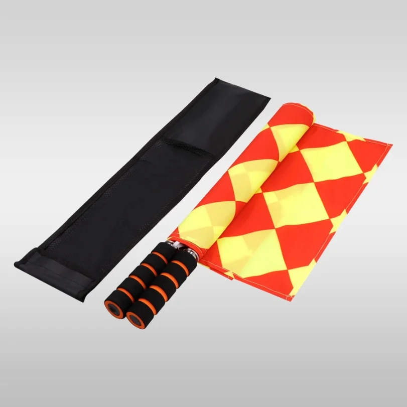 2 قطعة/الحزمة أعلام حكم كرة القدم المهنية معرض اللعب مباراة رياضية كرة القدم Linesman أعلام لعبة رياضية معدات الحكم العلم