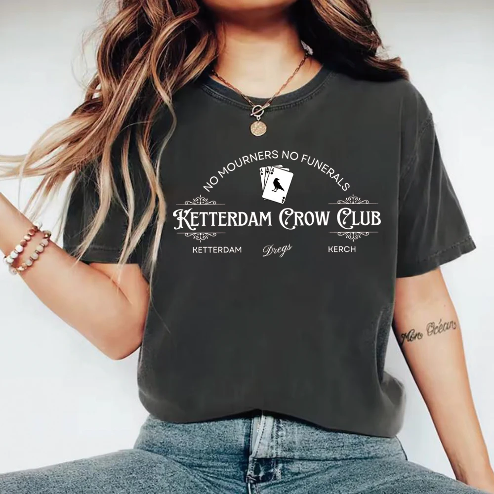 Ketterdam Crow Club Reading T-shirt Gothic Literary Tee Vintage Fantasy Book Shirt Teacher Librarian Top Literature Fandom Gifts