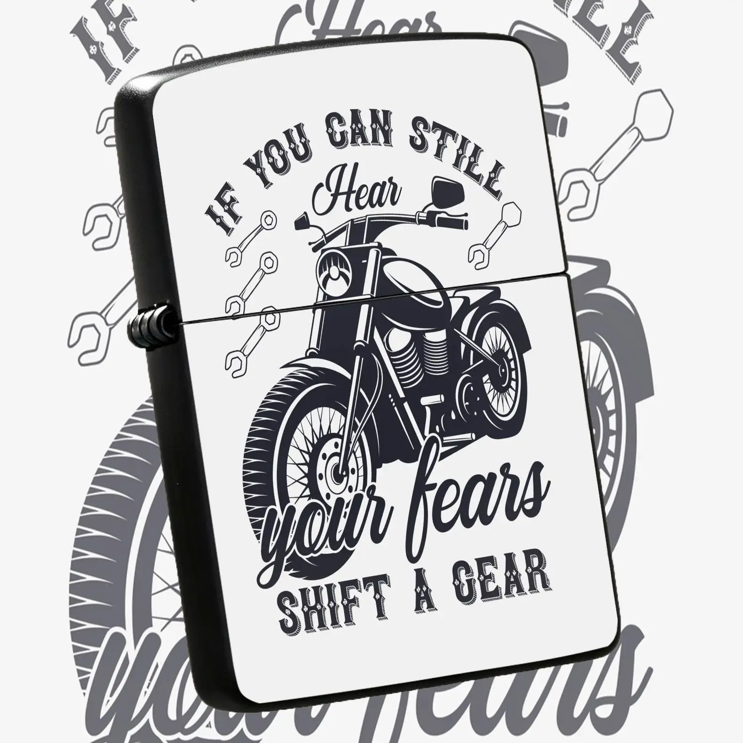 Retro Motorcycle Themed Lighter, Inspirational Slogan Pattern Portable Igniter, All-Scenario Usable Exquisite Compact Accessory, Ideal Gift For Biker Motorbike Enthusiasts For Daily Use Travel Camping Hiking Gathering, A Humorous And Intere