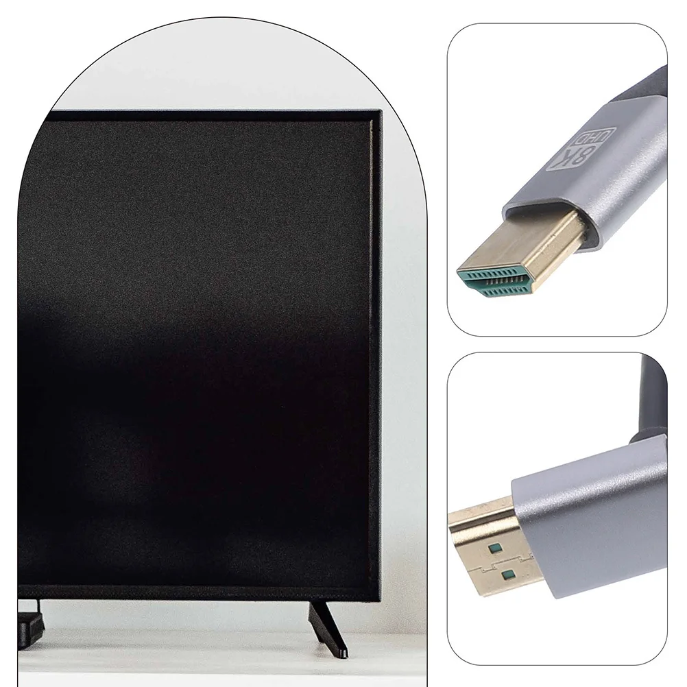 

8K Video Cable Male To Male Angled Connector For Computer Monitor Projector High .1 Cord Laptop Adapter Video